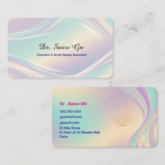 Opal Style Minimal Layout Design Template 名刺 (正面/裏面)