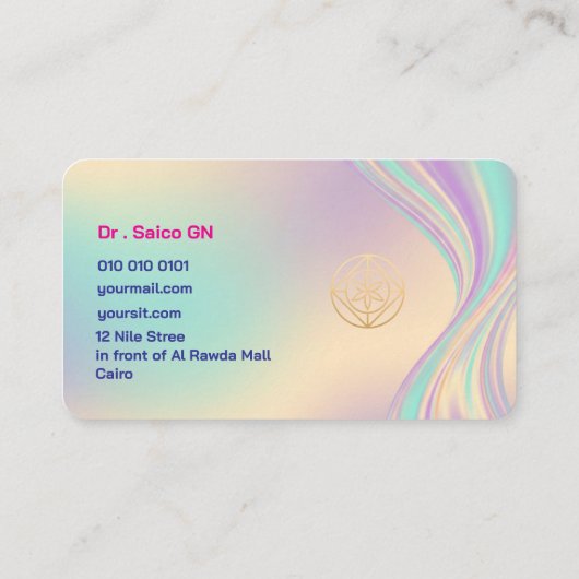 Opal Style Minimal Layout Design Template 名刺 (裏面)