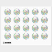 Opalescent Gold Two Hearts Gold Monogram ラウンドシール (シート)