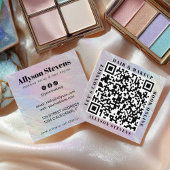 Opalescent Pearl QR Code Hair Makeup Artist スクエア名刺