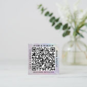 Opalescent Pearl QR Code Hair Makeup Artist スクエア名刺 (スタンド正面)