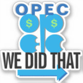 OPEC油カルテル我々はガス価格ポンプのステッカーをした シール (正面)