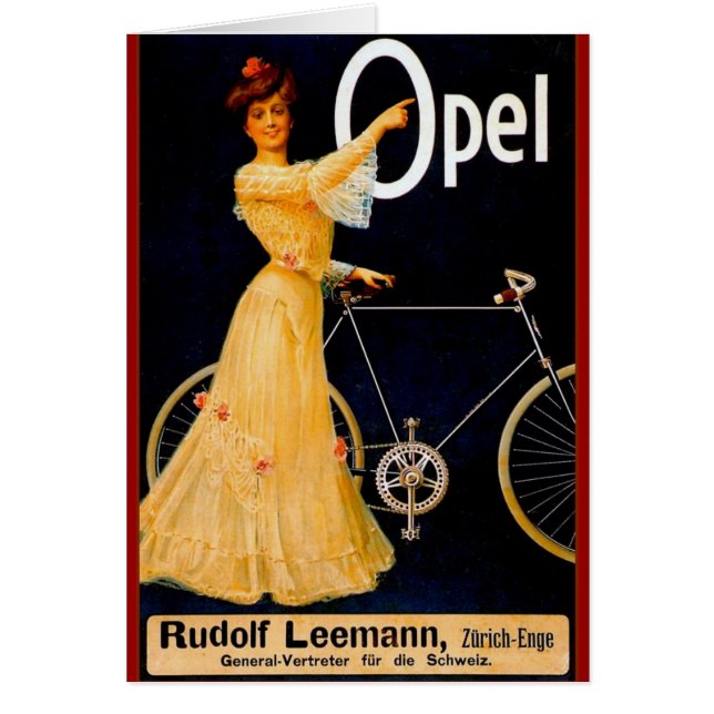 Opelによってはヴィンテージ広告が自転車に乗ります (正面)