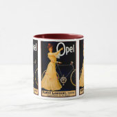 Opelによってはヴィンテージ広告が自転車に乗ります マグカップ (中央)