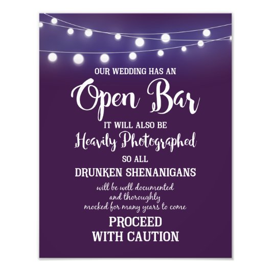 OPENバーパーティーま結婚たはサイン フォトプリント            (正面)