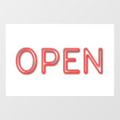 OPEN 赤いネオン文字のビジネスドアサイン ウィンドウサイン (シート)