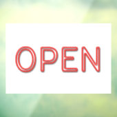OPEN 赤いネオン文字のビジネスドアサイン ウィンドウサイン (シート3)