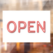 OPEN 赤いネオン文字のビジネスドアサイン ウィンドウサイン (シート2)