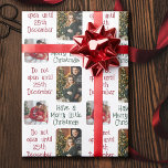 Open 25th December Merry Little Christmas Photo ラッピングペーパー<br><div class="desc">Christmas photo wrapping paper with 2 of your favorite photos. The design is lettered with "Do not open until 25th December" and "Have a Merry Little Christmas". The photo template displays your pictures in vertical portrait and square formats so if you have any problems with picture placement, try cropping to...</div>