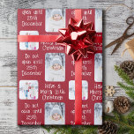Open 25th December Merry Little Christmas Photo Wr ラッピングペーパー<br><div class="desc">Christmas photo wrapping paper with 2 of your favorite photos. The design is lettered with "Do not open until 25th December" and "Have a Merry Little Christmas". The photo template displays your pictures in vertical portrait and square formats so if you have any problems with picture placement, try cropping to...</div>