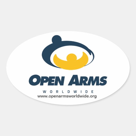 Open Arms Worldwideステッカー 楕円形シール (正面)