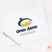 Open Arms Worldwideステッカー 楕円形シール (封筒)