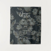 Open Bar and Signature Drink Brown Floral Wedding  タペストリー (正面)