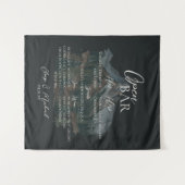 Open Bar and Signature Drink Watercolor Mountain タペストリー (正面(横))