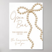 Open Bar Bow She's Tying the Knot Bridal Shower ポスター (正面)