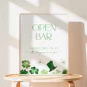 Open Bar Bridal Shower St. Patrick's Day green 台座サイン