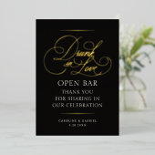 Open Bar Drunk In Love Wedding Foil Table Sign 箔招待状 (立ち正面)