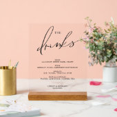 Open bar Menu The Drinks wedding sign Poster アクリルサイン (ウェディング)