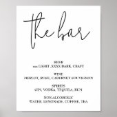 Open bar Menu wedding sign Poster ポスター (正面)