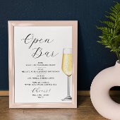 Open bar Menu wedding sign Poster ポスター