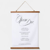 Open Bar! Modern Calligraphy White Wedding 吊り下げ型タペストリー (正面)
