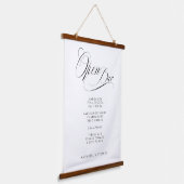 Open Bar! Modern Calligraphy White Wedding 吊り下げ型タペストリー (傾斜あり)