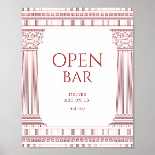 Open bar poster for goddess party ポスター (正面)