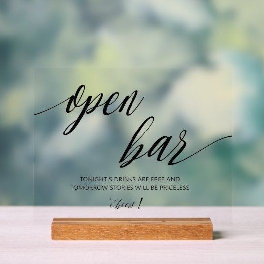 Open Bar Wedding  アクリルサイン (ニュートラル)