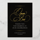 Open Bar Wedding Foil Table Sign 箔招待状 (正面)