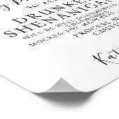 Open Bar wedding sign ポスター (角)