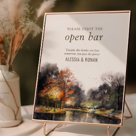 Open Bar Wedding Sign Digital or Printed Poster ポスター