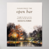 Open Bar Wedding Sign Digital or Printed Poster ポスター (正面)