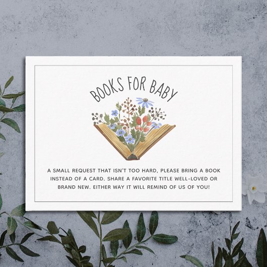 Open Book Baby Shower Book Request エンクロージャーカード