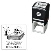 Open Book Candle Libraryのゴシックスカル書名 セルフインキングスタンプ (インサイチュ)