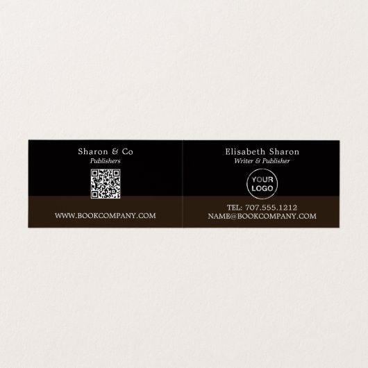 Open Book、Publisher、Writer Book Signing 名刺 (内部フラット)