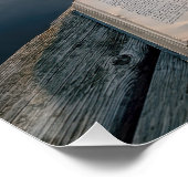 Open Book With Coffee On a Lake Dock ポスター (コーナー)