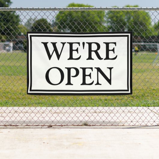 Open Business シンプル Black and White Business 横断幕 (インサイチュ)