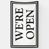 Open Business シンプル Black and White Business 横断幕 (縦)