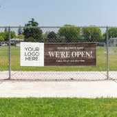 Open Business Logo 素朴 Wood 横断幕 (インサイチュ)