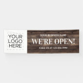 Open Business Logo 素朴 Wood 横断幕 (横)