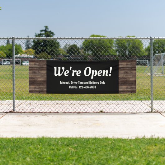 Open Business Wood素朴だ 横断幕 (インサイチュ)