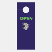 OPEN / CLOSED ダークブルー ドアノブサイン (正面)