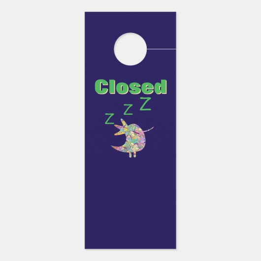 OPEN / CLOSED ダークブルー ドアノブサイン (裏面)