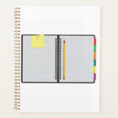 Open Graph Paper Notebook with Pencil プランナー手帳 (正面)
