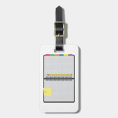 Open Graph Paper Notebook with Pencil ラゲッジタグ (正面縦)