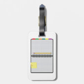 Open Graph Paper Notebook with Pencil ラゲッジタグ (裏面縦)