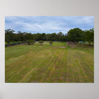 Open Green Field Recreational Park Landscape ポスター