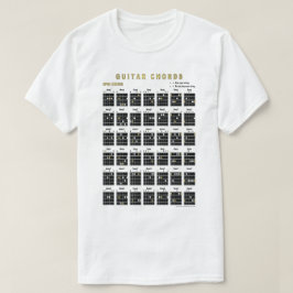 Open Guitar Chords On Front And Back Tシャツ