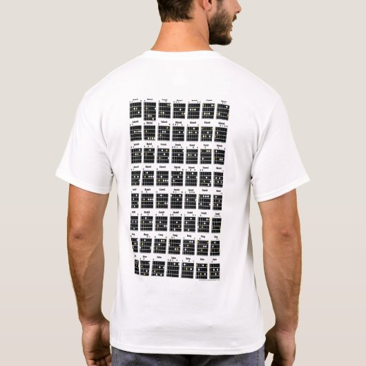 Open Guitar Chords On Front And Back Tシャツ (裏面)