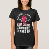 Open Heart Surgery Bypass Awareness Heart I Surviv Tシャツ (正面)
